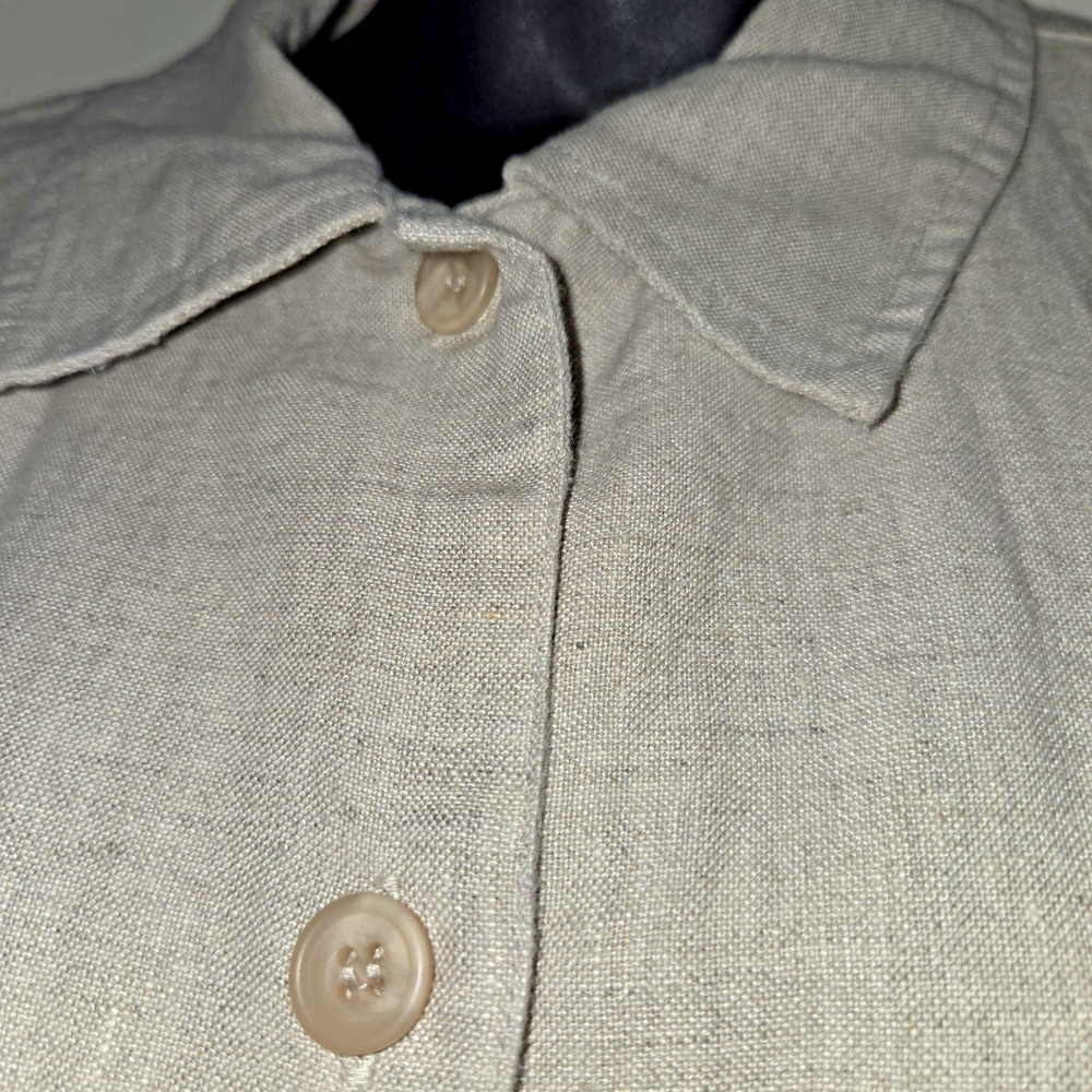 Linen Beige Shirt Jacket Womens Sz 2X JONES NEW YORK SPORT Button Down Pockets - Picture 5 of 16
